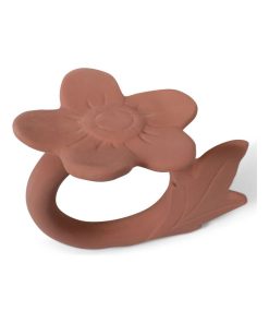 Anneau de dentition fleur en caoutchouc naturel - Multicolore