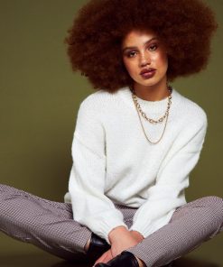 Pull court en maille - Blanc