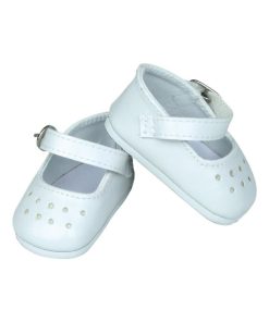 Chaussures à bride blanches pour poupée de 39 à 48 cm - N/A