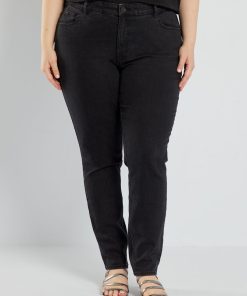 Jean slim à taille haute - L34 - Noir