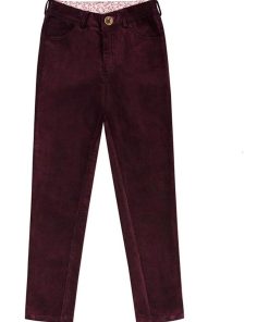 Pantalon Slim Fit Fille Velours Bdx Prune MORGAN - 'LA FAUTE A VOLTAIRE' - Bordeaux