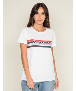 T-shirt col rond message FRAMONT - Blanc