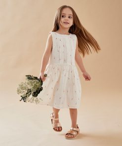 Robe cérémonie fleurie, - Rose