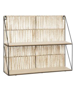 Étagère murale corde et métal Cosy 2 niveaux - Beige