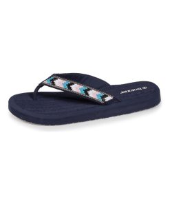 Tongs Femme tige perles Marine - Bleu marine