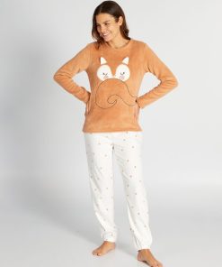 Ensemble pyjama polaire - 2 pièces - Marron