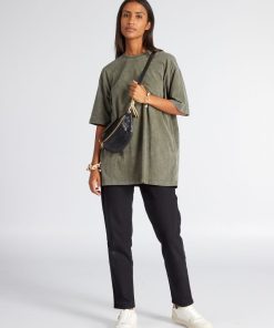 T-shirt oversize en coton - Kaki