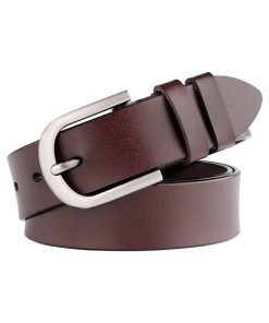 Women Leather Belt for Jeans Pants Dresses Black Ladies Waist Belt with Pin Buckle by WHIPPY
