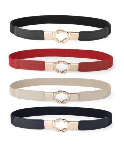 Women Skinny Belt for Dresses Retro Stretch Ladies Waist Belt Plus Size Set of 4