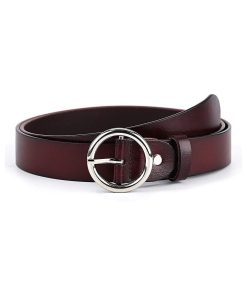 Womens Leather Casual Belt for Jeans Up to Plus Size Black and Brown