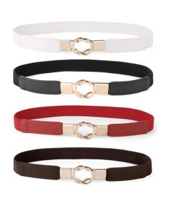 Women Skinny Belt for Dresses Retro Stretch Ladies Waist Belt Plus Size Set of 4