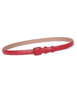 Women Skinny Leather Belt Thin Waist Jeans Belt for Pants in Pin Buckle Belt by WHIPPY
