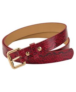Womens Belts Snakeskin PU Leather Slim Thin Waist Belt Casual for Jeans Dresses Pants