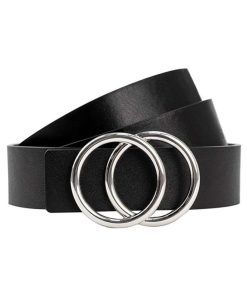 Women Leather Belt for Jeans Dress Waist Belts with Double Ring Buckle by LOKLIK