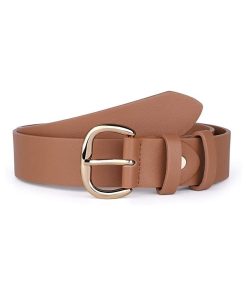 Women's Black Leather Jeans Belt Waist Casual Belt for Pants Shorts with Black Metal Buckle