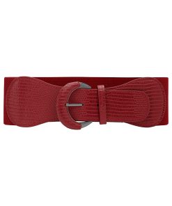 BlackButterfly Wide PU Elastic Stretch Thick Buckle Waist Belt