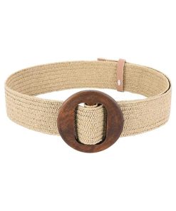 Women's Belts w Elastic Woven Straw | Tropical Wide Woven Stretch Waist Belt