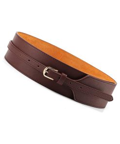 Toptim Women Wide Knotted Belt Design Windbreaker PU Leather Waistbands Simple Wild Belt