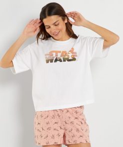 Ensemble pyjama short 'Star Wars' - 2 pièces - Blanc/rose