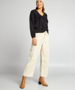 Pull en maille doudou 'JDY' - noir