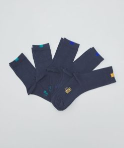 Lot de 5 paires de chaussettes 'Dim' - Bleu foncé