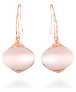 Boucles d'oreilles Jelani Oeil de chat plaqué or rose 18K - Rose