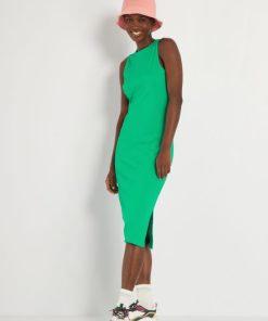 Robe côtelée - Vert