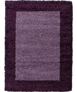 Tapis shaggy 240x340 SHAGGY FUZ Violet OEKO TEX idéal pour Salle à manger - Violet