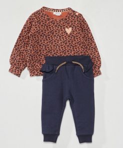 Ensemble sweat + legging - 2 pièces - Rose
