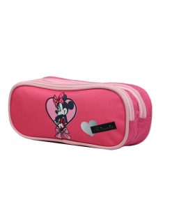 Trousse scolaire 2 compartiments DS Minnie Coeur Rose Bagtrotter - Rose