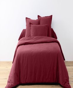 Parure Housse de couette coton uni Passion - Rouge