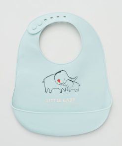 Bavoir en silicone imprimé - Bleu