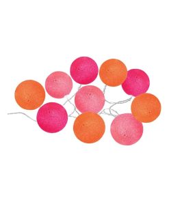 Guirlande LED solaire 10 boules rose - Blanc