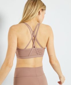 Brassière sport microfibre - vieux rose