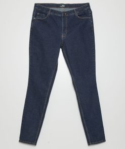 Jean slim à taille haute - L34 - Bleu