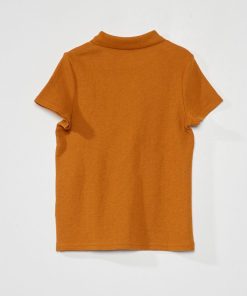 Polo en nid d'abeille - Marron