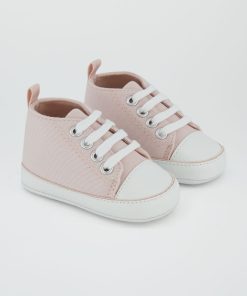 Baskets montantes en toile - Rose