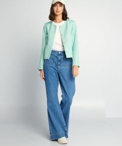 Veste courte en tweed - Vert