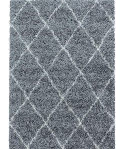 Tapis berbère style 280x370 SHAGGY AL Gris OEKO TEX idéal pour Grand salon - Gris