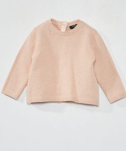 Gilet en maille fantaisie - Rose