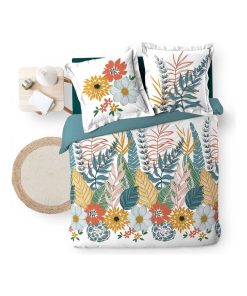 Parure housse couette Champs de fleurs - Blanc