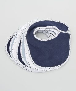 Lot de 7 bavoirs éponge à scratch - Bleu marine