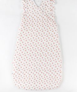 Gigoteuse 100 cm léopard en mousseline ouatinée, écru/terracotta - Blanc