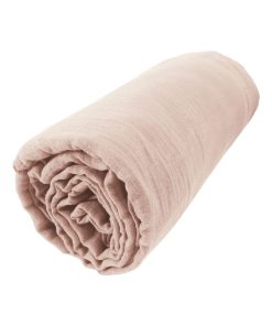 Drap Housse Double Gaze Coton Gaia - Rose clair