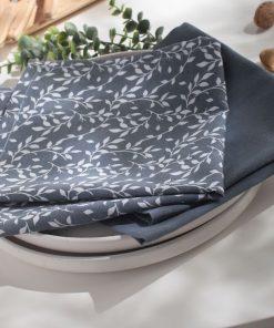 Set de 2 serviettes de table FLOWER GARDEN - Bleu gris