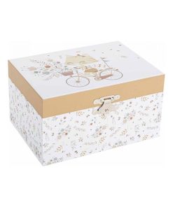 Boîte à bijoux musicale chat dans la Prairie Lutin Petit Pois - Beige