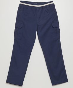 Pantalon multipoches - Coupe + ajustée - Noir