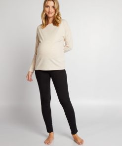 Tee-shirt grossesse matière pull - Beige