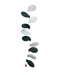 flensted Mobiles' Turning Leaves Noir Et Blanc - Noir