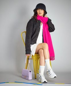 Veste courte en suédine - noir